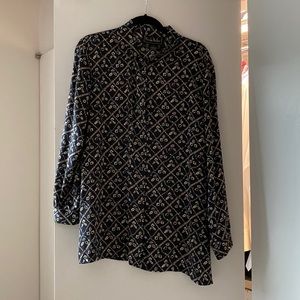Vintage silk Nicole Miller button down shirt.